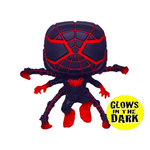 Marvel SpiderMan Miles Morales in Programmable Matter Suit Jumping Glow in the Dark Funko Pop! Vinyl